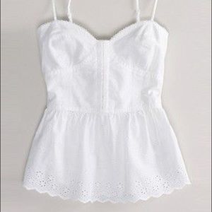 White eyelet detailed tank